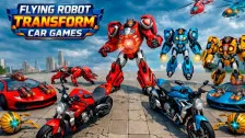 Flying Robot Transform Car Games
