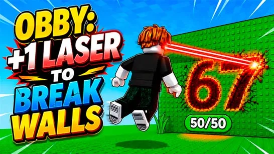 Obby: +1 Laser to Break Walls game Play Obby: +1 Laser to Break Walls game