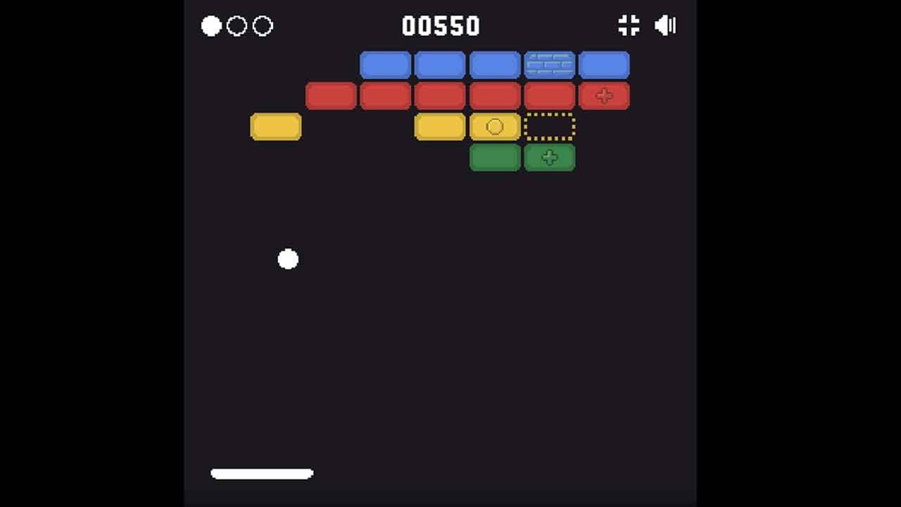 Move the paddle to keep the white ball play by using keyboard control.