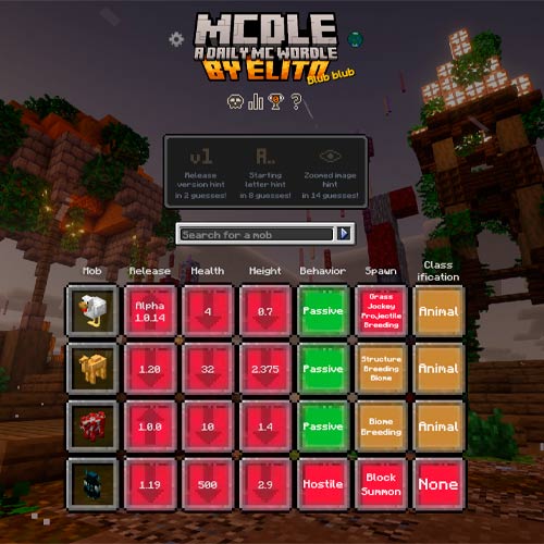 Minecraftle gameplay screenshot